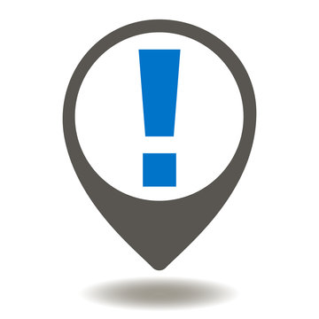Pointer Exclamation Attention Place Icon Vector. Location Warning Illustration. Navigation Risk Sign.