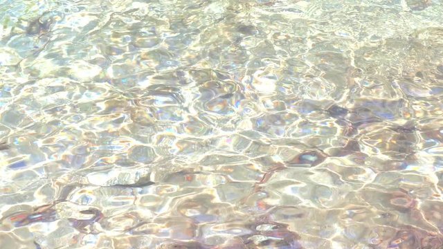 Movement of water in the river form intricate patterns in the sun_realtime_4k. Amola river, Adamello Brenta. Spring of 17'