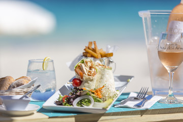 Detail lunch, dessert from Orient Bay in Saint Martin