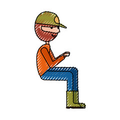 fisherman with hat avatar character