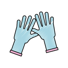 rubber gloves isolated icon
