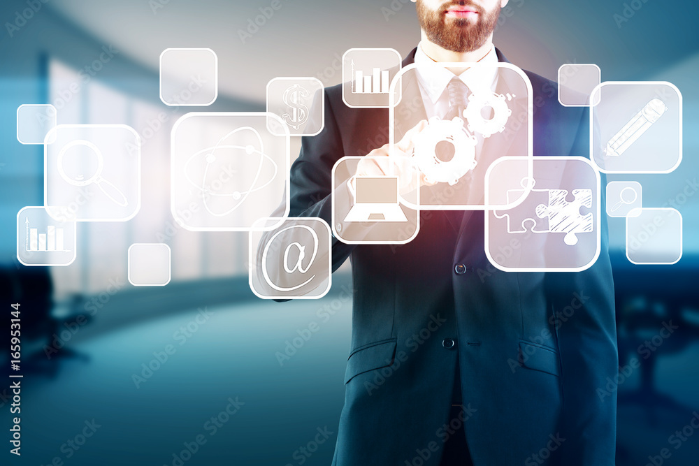Aufkleber technology and analytics concept