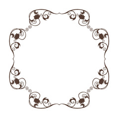 Brown vintage flowers frame