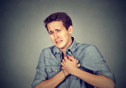Man suffering from heart pain