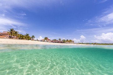 Under water from Meads Bay in Anguilla Beach, Caribbean