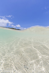 Under water caribbean sea, ocean from St Martin, St Maarten