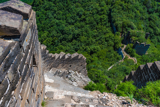 Chinesische Mauer bei Jiangkou, Detail, Ruine