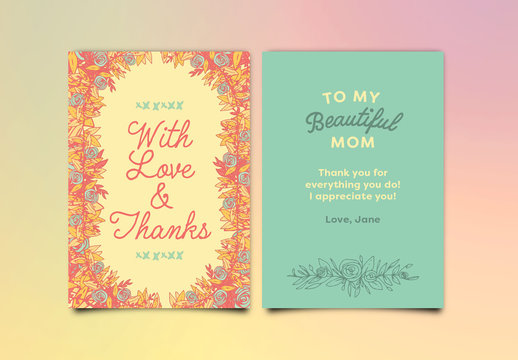 Floral Birthday Card Layout 1