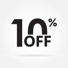 10% off. Sale and discount price sign or icon. Sales design template. Shopping and low price symbol. Vector illustration.