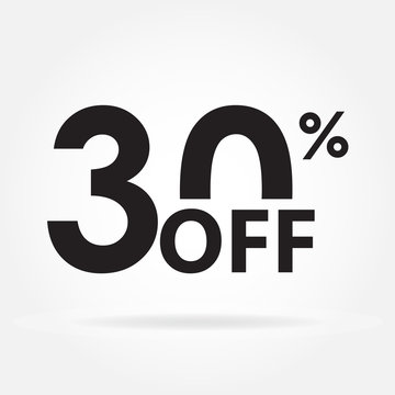30% off. Sale and discount price sign or icon. Sales design template