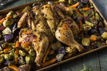 Herbed Baked Spatchcock Chicken