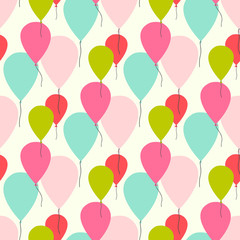 Seamless vector pattern with pastel color balloons.