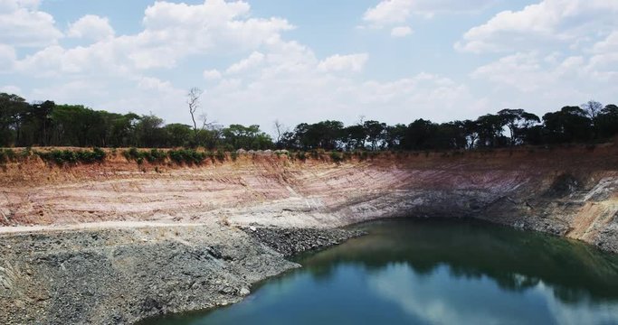 Lake in small crater, wide