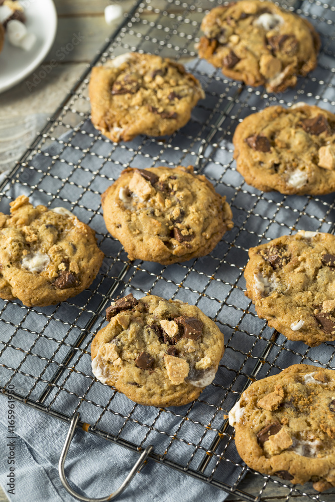 Wall mural homemade gooey smores cookies