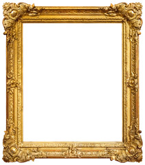 Gold picture frame. Isolated on white background - 165961993