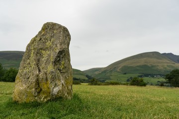 Large stone - stone circle - Druid circle mountain backdrop