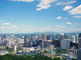 Fototapeta na wymiar Aerial view of Montreal city, Canada