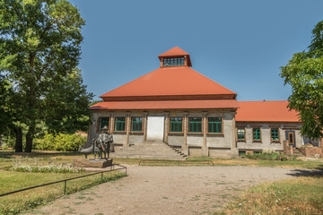 Friedrich Falz-Fein monument and house, founder of the known biosphere reserve Askania-Nova, Ukraine