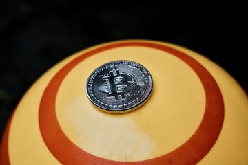 Silver bitcoin coin