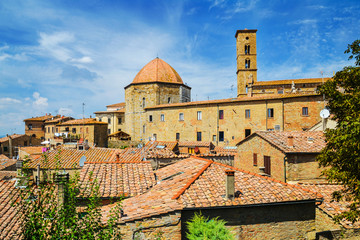 Wspaniały widok starego miasta w Volterra w Toskanii, Włochy
