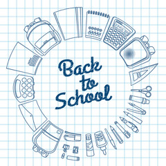 A set of stationery for schoolchildren, goods for creativity and study, Back to school