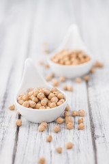 Chickpeas close-up shot, selective focus
