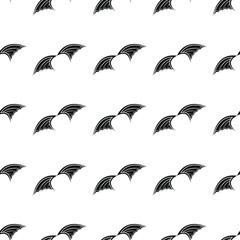 Wings seamless pattern vector illustration background. Black silhouette wings stylish texture. Repeating wings seamless pattern background for your design and web