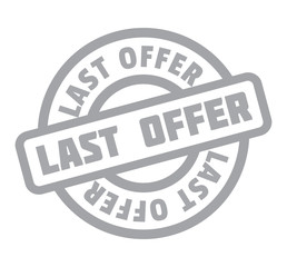 Last Offer rubber stamp. Grunge design with dust scratches. Effects can be easily removed for a clean, crisp look. Color is easily changed.