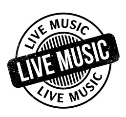 Live Music rubber stamp. Grunge design with dust scratches. Effects can be easily removed for a clean, crisp look. Color is easily changed.
