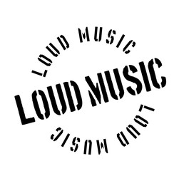 Loud Music rubber stamp. Grunge design with dust scratches. Effects can be easily removed for a clean, crisp look. Color is easily changed.
