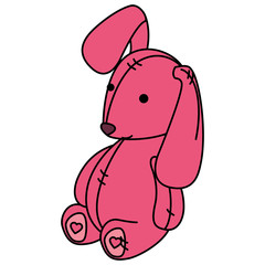 Cute teddy rabbit icon