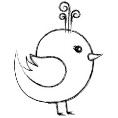 Obraz premium cute bird drawing icon