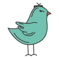 cute bird drawing icon