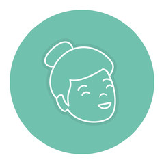 beautiful and young woman head