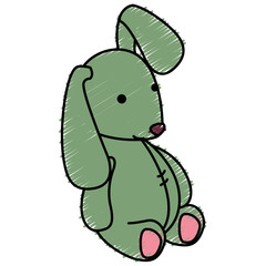 Cute teddy rabbit icon