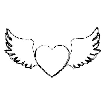 heart love with wings
