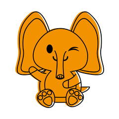 elephant cute animal cartoon icon image