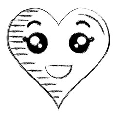 heart love card kawaii character