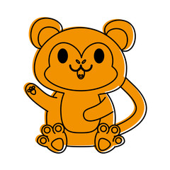 monkey cute animal cartoon icon image