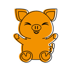 pig cute animal cartoon icon image