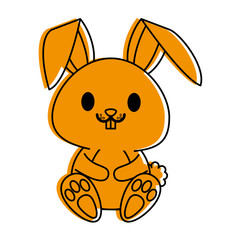 rabbit or bunny cute animal cartoon icon image