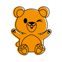 bear or cub cute animal cartoon icon image