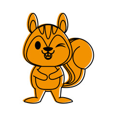 squirrel cute animal cartoon icon image