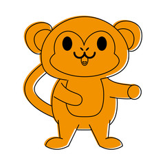 monkey cute animal cartoon icon image