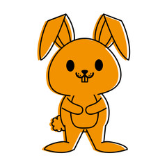 rabbit or bunny cute animal cartoon icon image