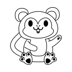 monkey cute animal cartoon icon image