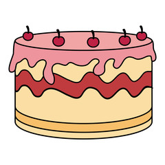 delicious cake celebration icon