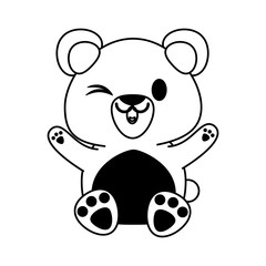 bear or cub cute animal cartoon icon image