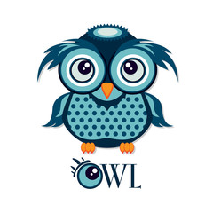 Owl graphic cartoon character