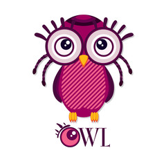 Owl graphic cartoon character